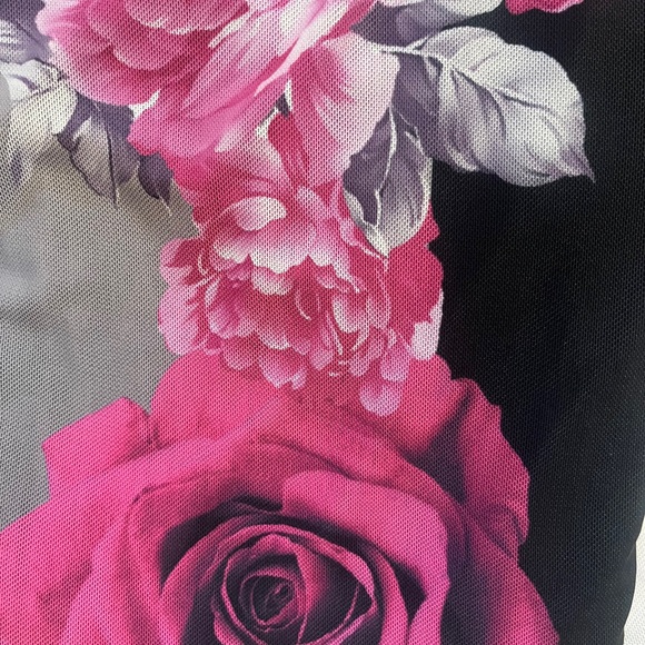 AFRM Shailene Floral Mesh Turtleneck Midi Dress Long Sleeve Size M NWT - Picture 9 of 16